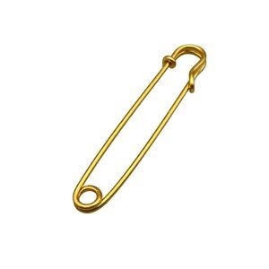 Oversized Gold  Tone Safety Pin Brooch Jewelry Accessory 4" Long